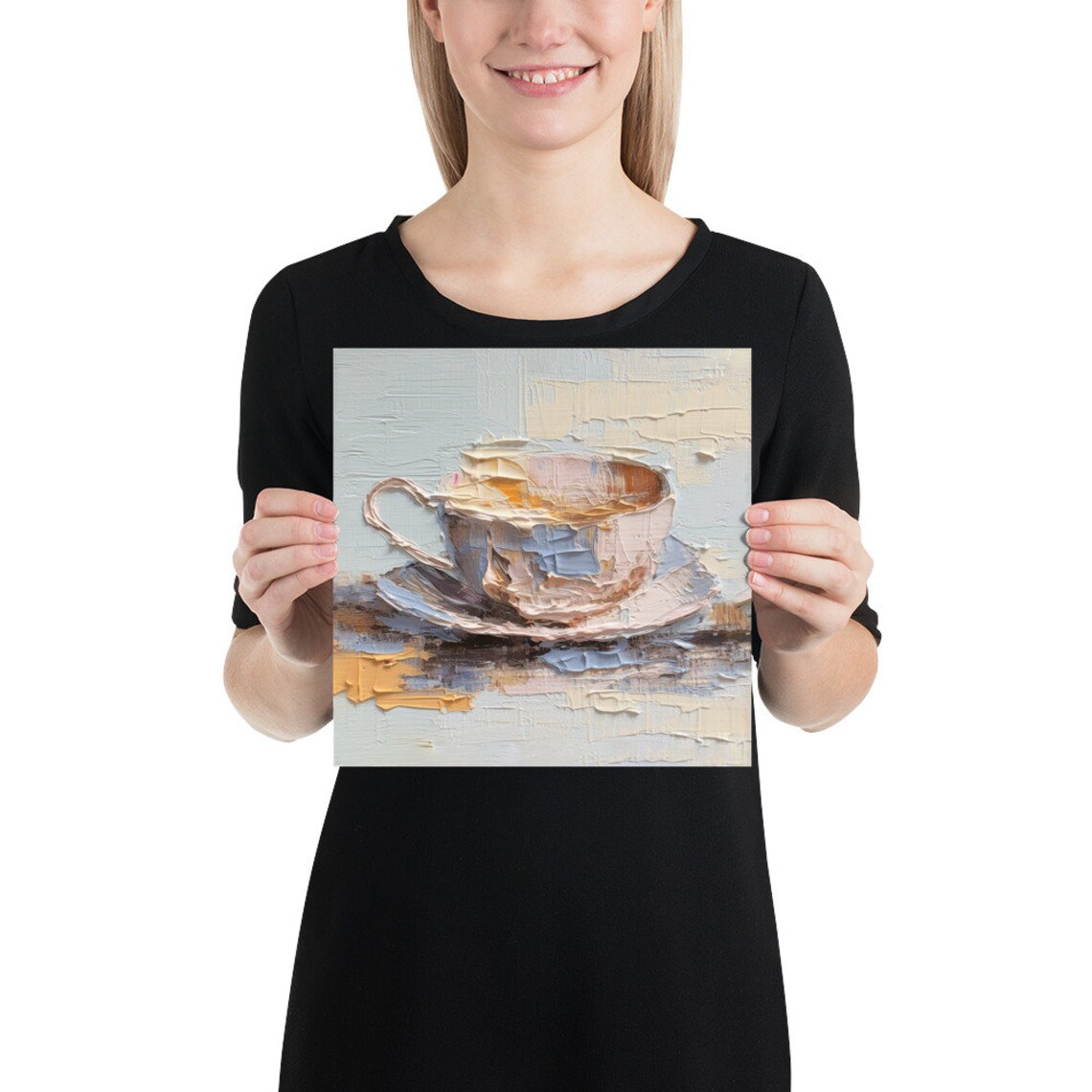 Coffee Cup Oil-Painting-Style Kitchen Art Print - Image 2