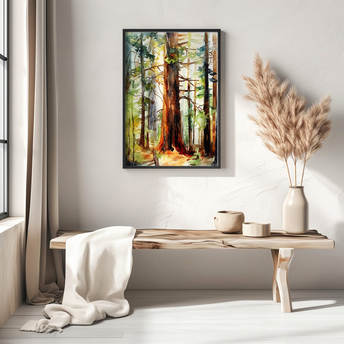 Sequoia Trees Watercolor Art Print, National Park - Image 2