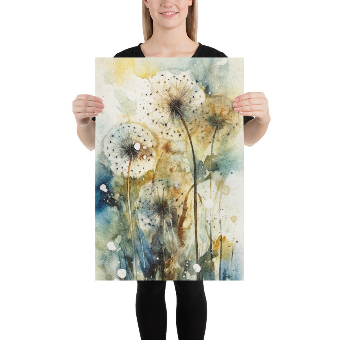 Dandelion Watercolor Art Print, Botanical Poster - Image 2