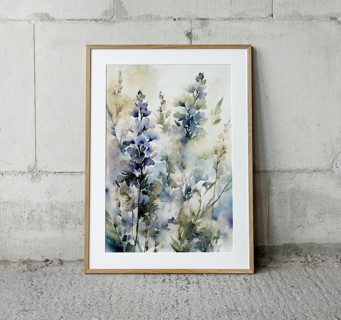 Bluebonnets Watercolor Wildflower Meadow Art Print - Image 2
