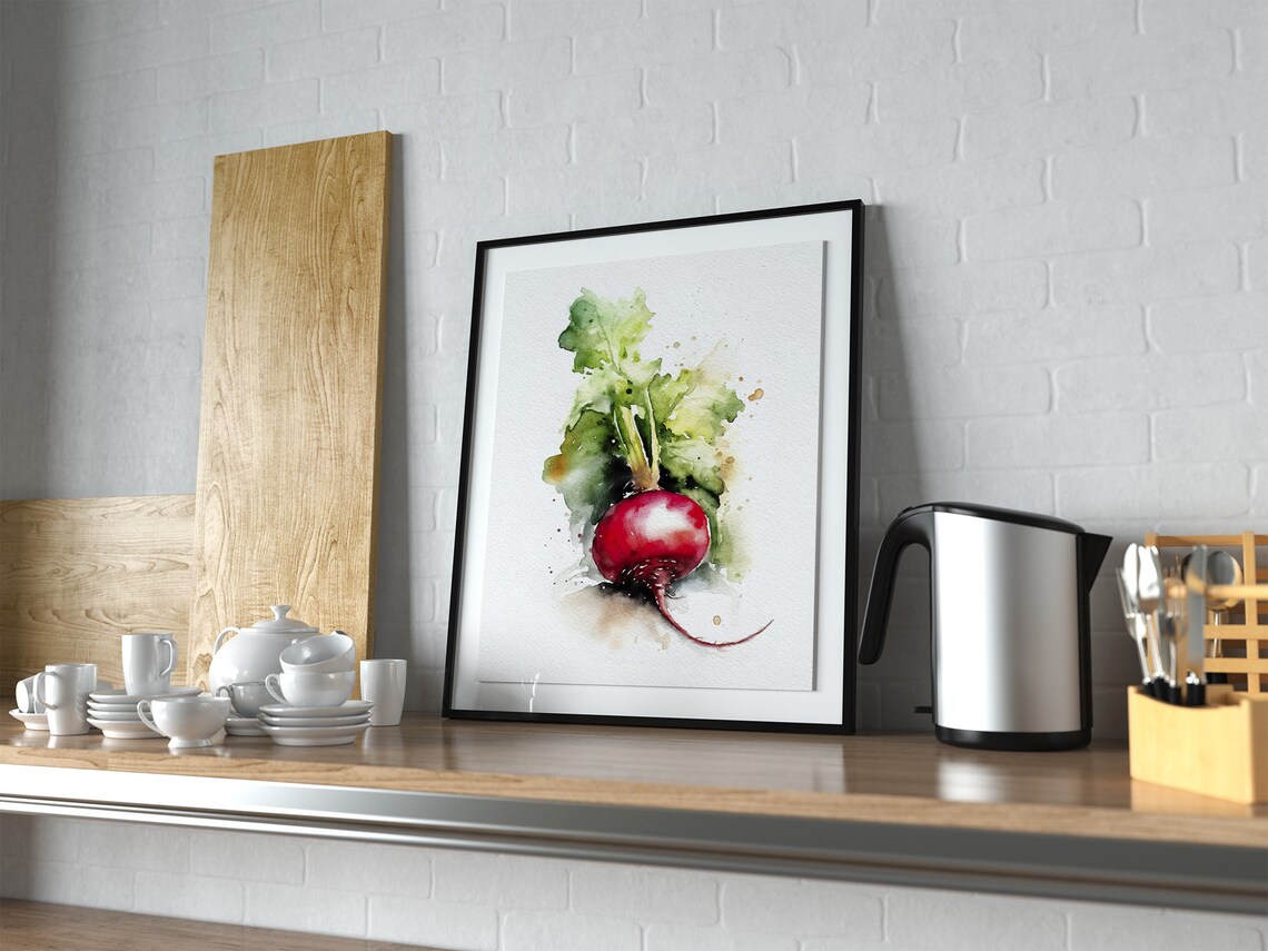 Beet Watercolor Painting, Farmhouse Kitchen Art Print - Image 2