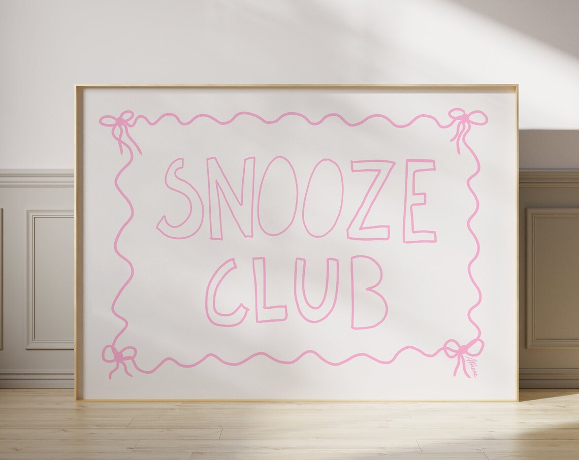 Snooze Club Print, Danish Pastel Decor Art Print