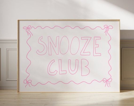 Snooze Club Print, Danish Pastel Decor Art Print