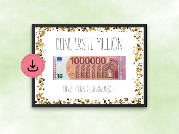 Your First Million Cash Gift, Golden Confetti Poster