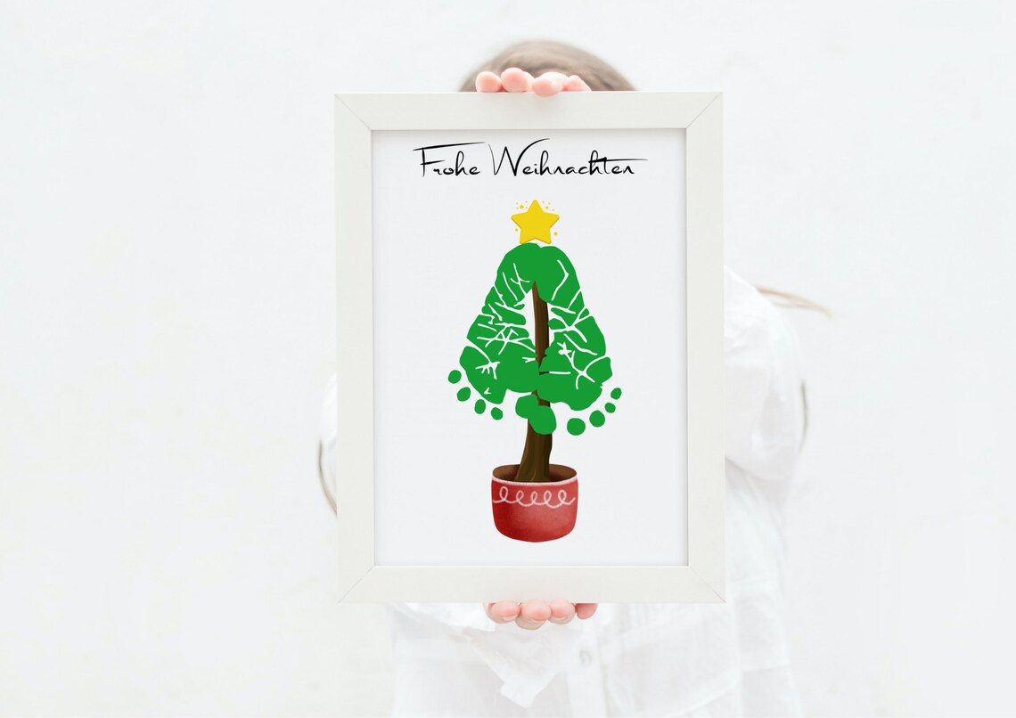 Footprint Christmas Tree Keepsake Art Print - Image 2
