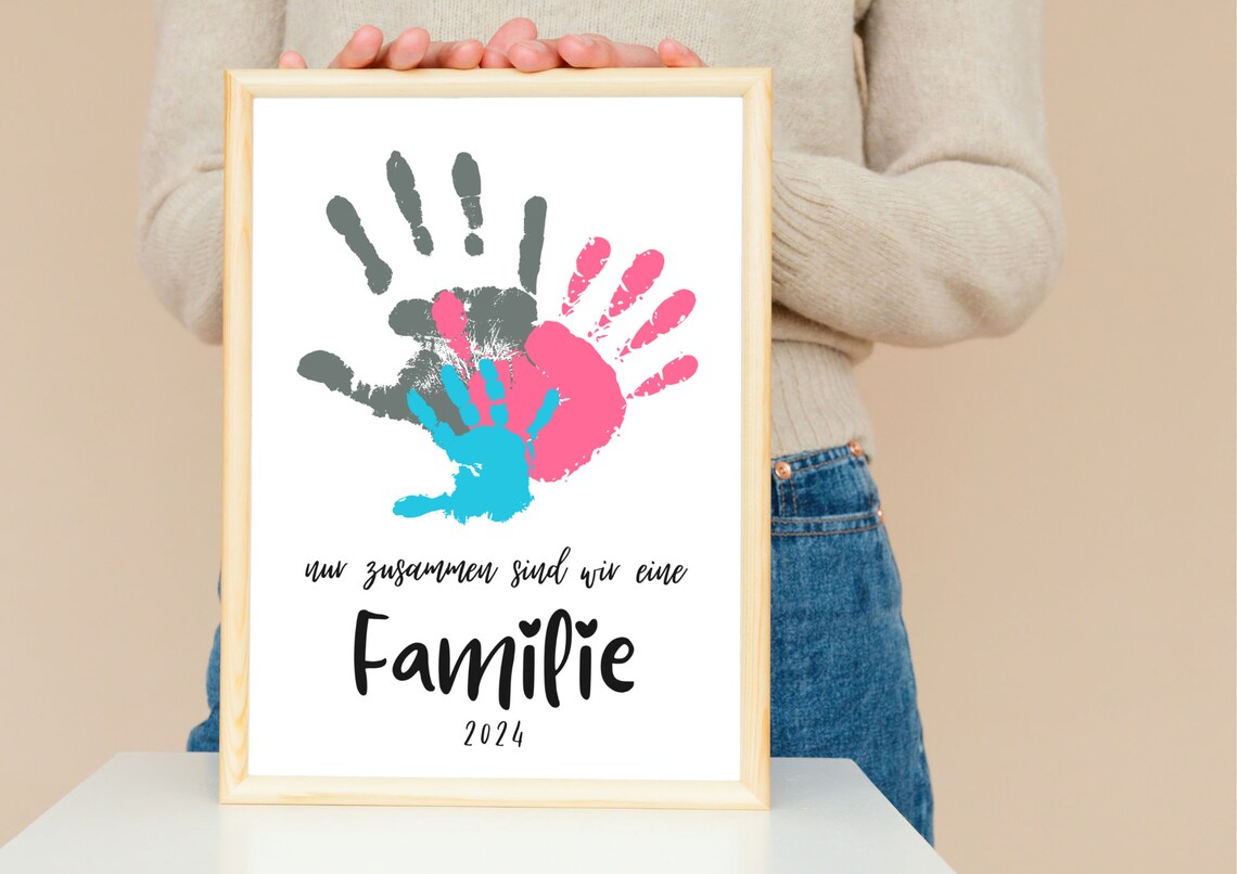 Together We Are Family Handprint Quote Family Keepsake Art Poster - Image 2