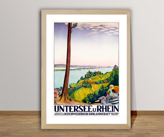 Untersee U Rhein Vintage Travel Poster Poster Paper Print Gift Idea