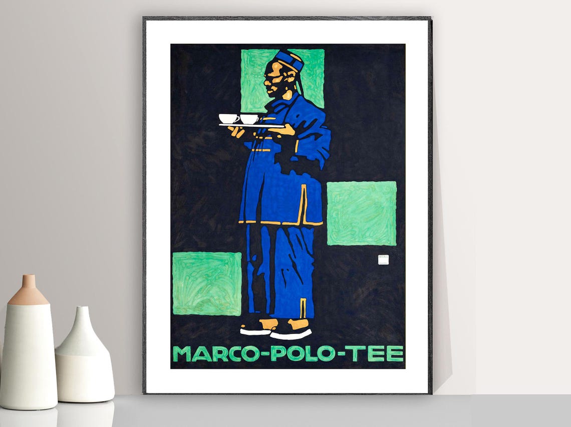 Marco Polo Tee Classic Vintage German Tea Advertising Poster