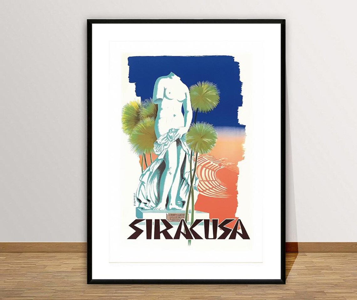 Siracusa Sicily Venus Statue Greek Theater Vintage Travel Poster - Image 2