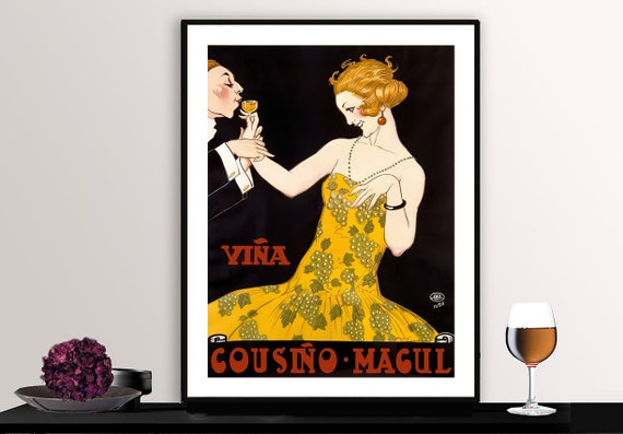Vina Cousino Magul Vintage Fooddrink Poster By Rene Vincent Poster Paper Or Print Gift Idea