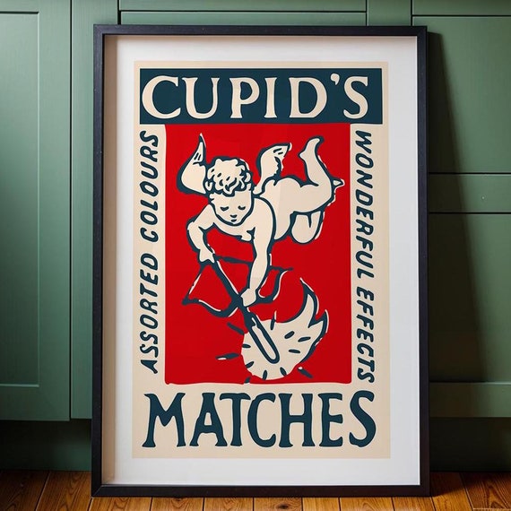 Cupid Match Retro Valentine's Day Art Print