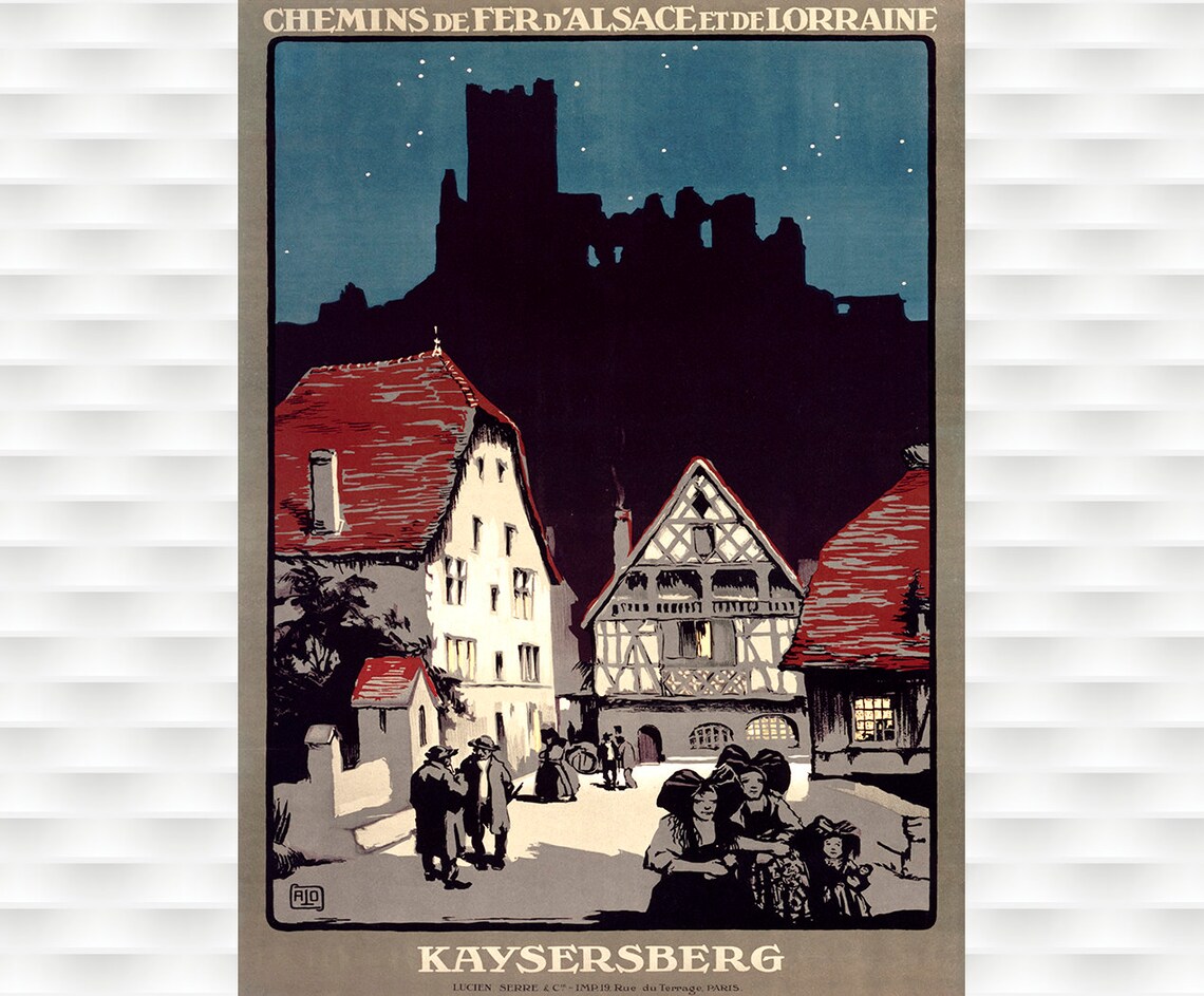 Kaysersberg Alsace Lorraine Vintage French Railway Village Poster