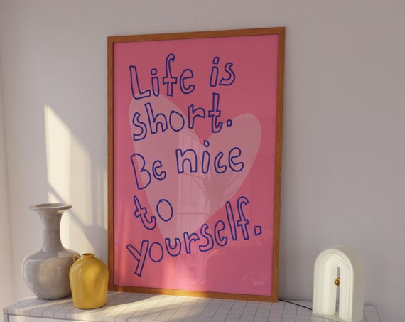 Self Love Art Print Apartment Decor Light Pink Wall Cute Dorm Prints Funky Dopamine Decorindie Room