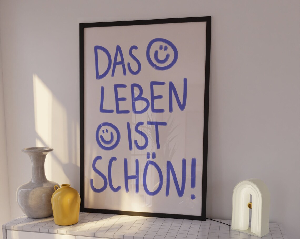 Das Leben Ist Schöne German Quote Art Print, Boho