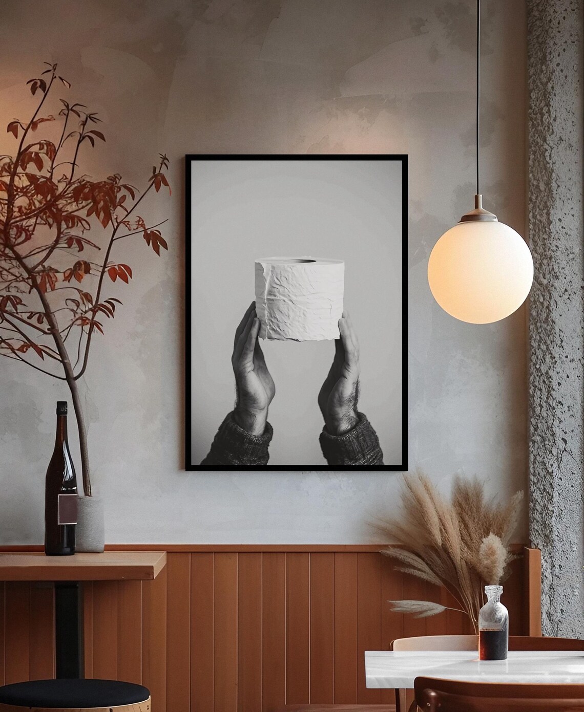 Hands Holding Toilet Paper Roll Funny Bathroom Humor Art Poster - Image 4