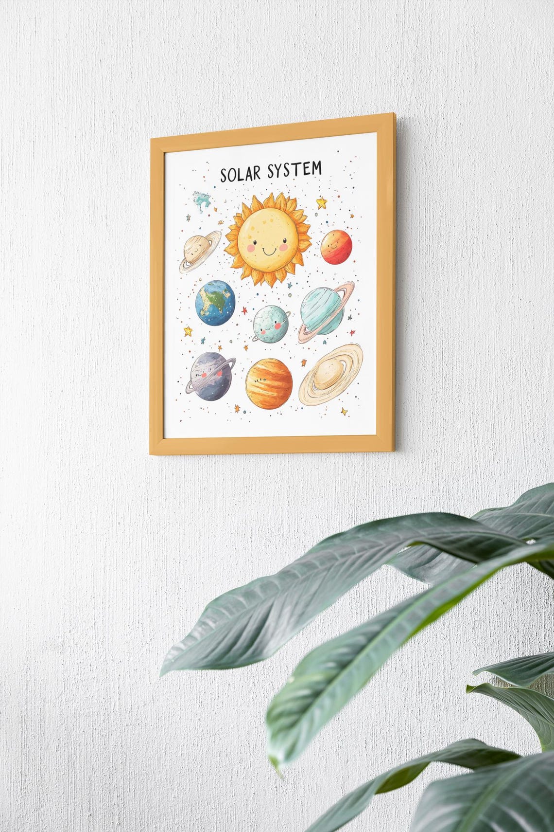 Cute Solar System Planets White Background Educational Kids Poster - Image 3