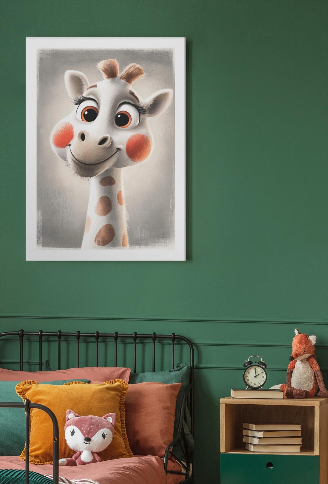 Adorable Smiling Baby Giraffe Portrait Nursery Animal Poster - Image 2