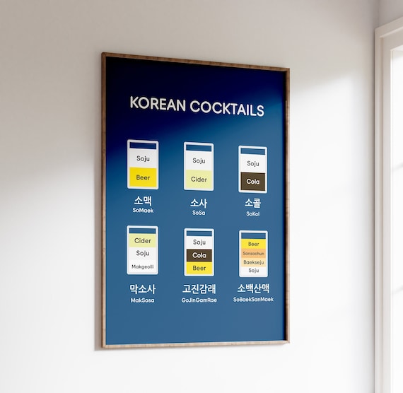 Korean Cocktails, Popular Mixed Drinks Travel Poster