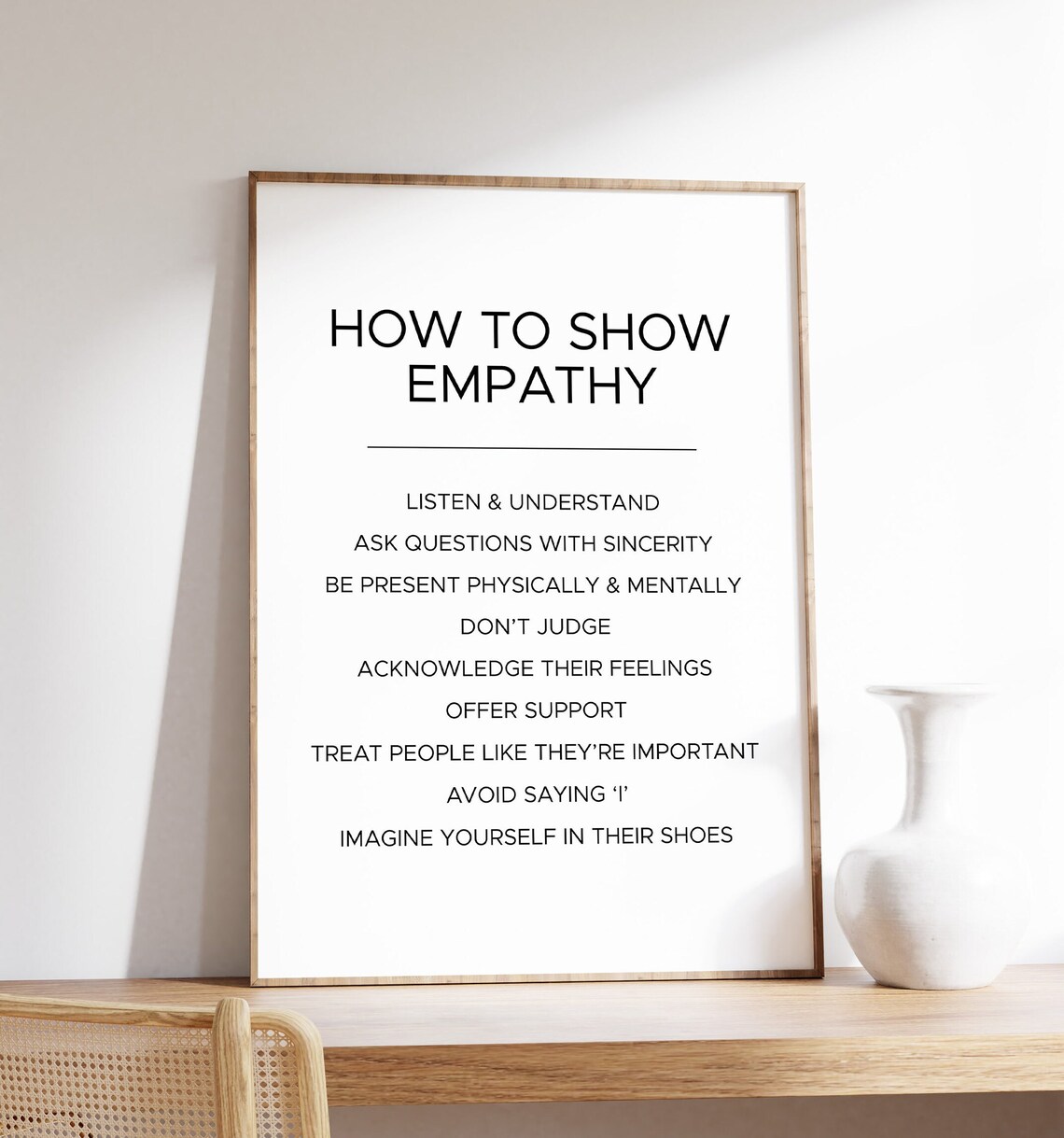 Minimalist Empathy Poster, Kindness and Compassion