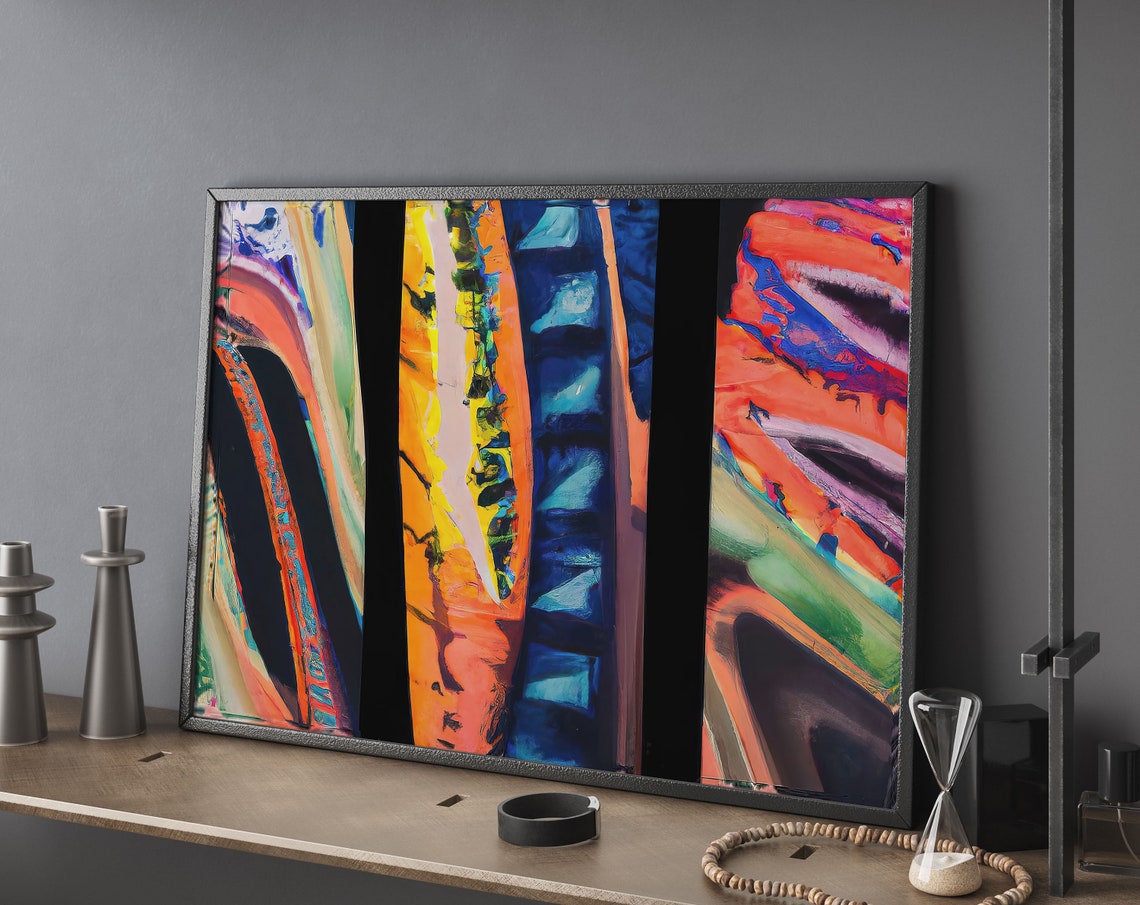 Abstract Landscape Print Midcentury Modern Wall Art Poster