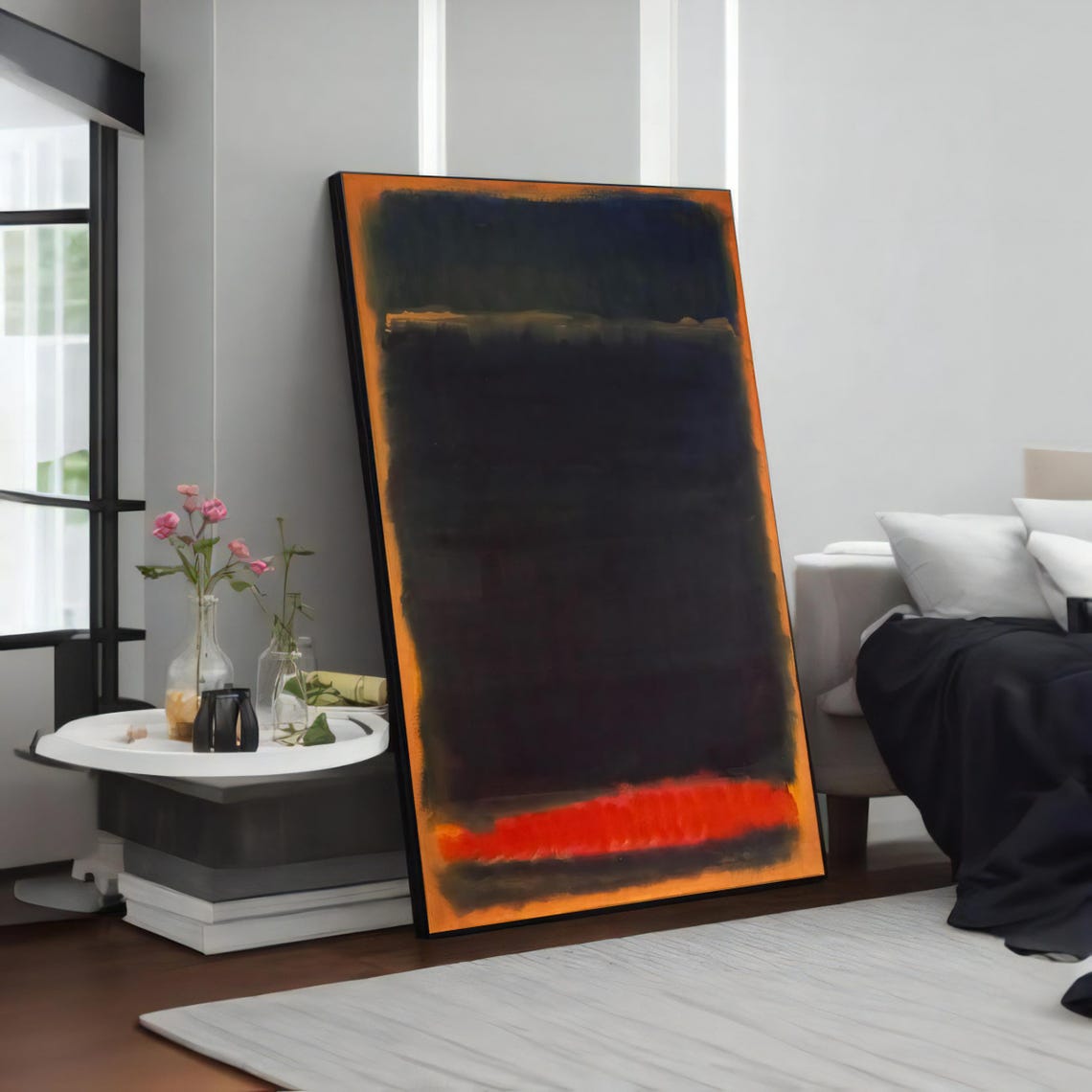 Rothko Style Dark Navy Orange Abstract Color Field Art Poster - Image 4