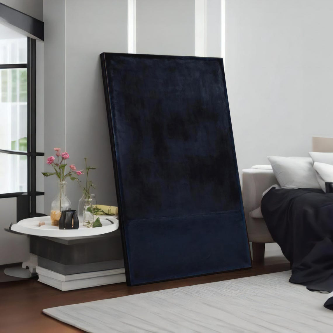 Rothko Style Midnight Navy Dark Abstract Color Field Art Poster - Image 4