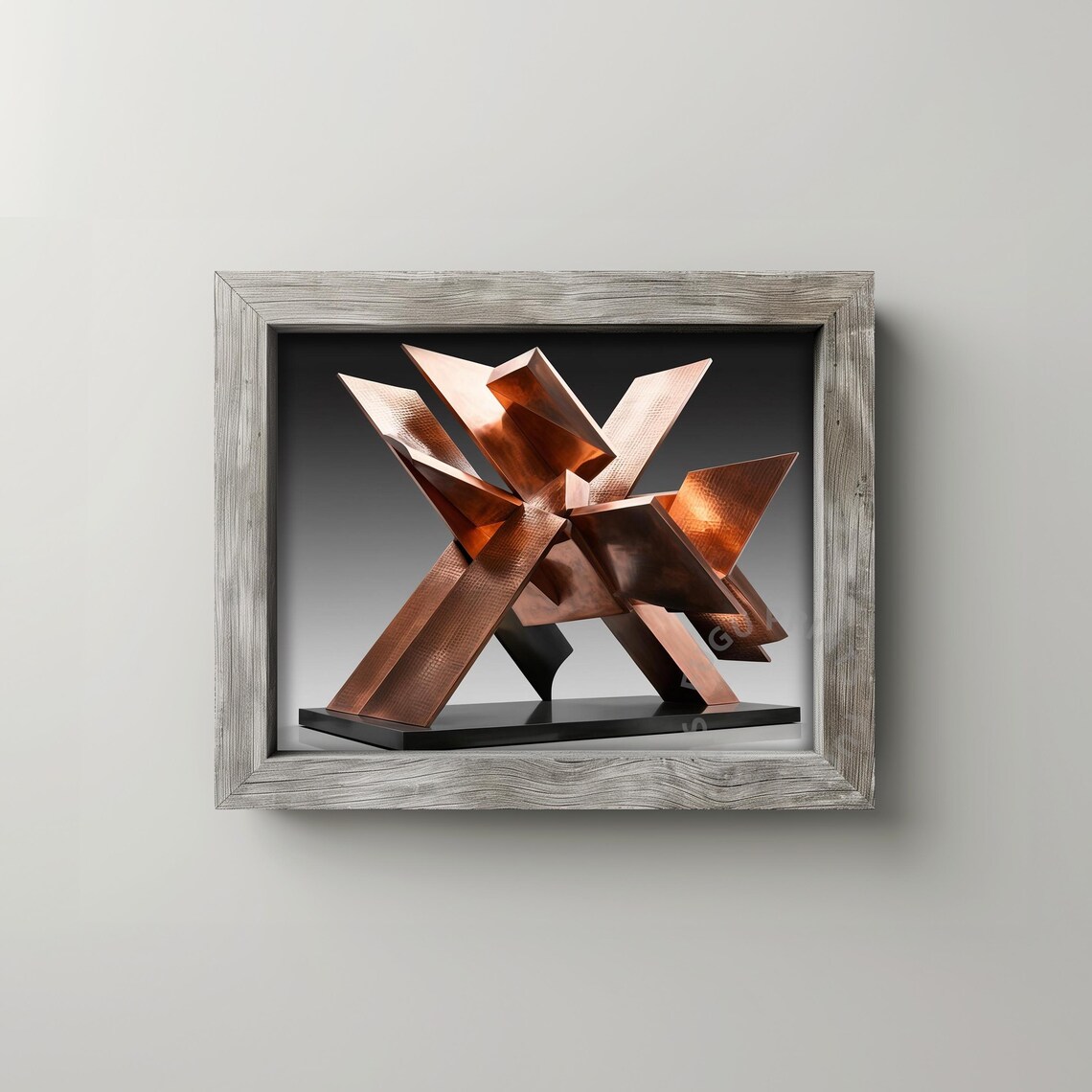 Copper Geometric Abstract, Modern Wall Art - Image 2