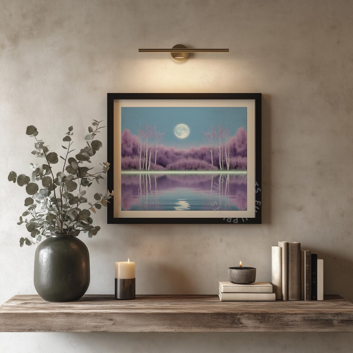 Lavender Moon Pastel Landscape Bedroom Decor - Image 4