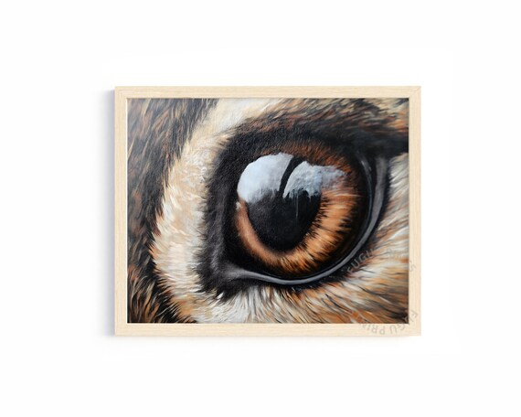Tiger Eye Close Up Amber Iris Realistic Wildlife Detail Wall Art