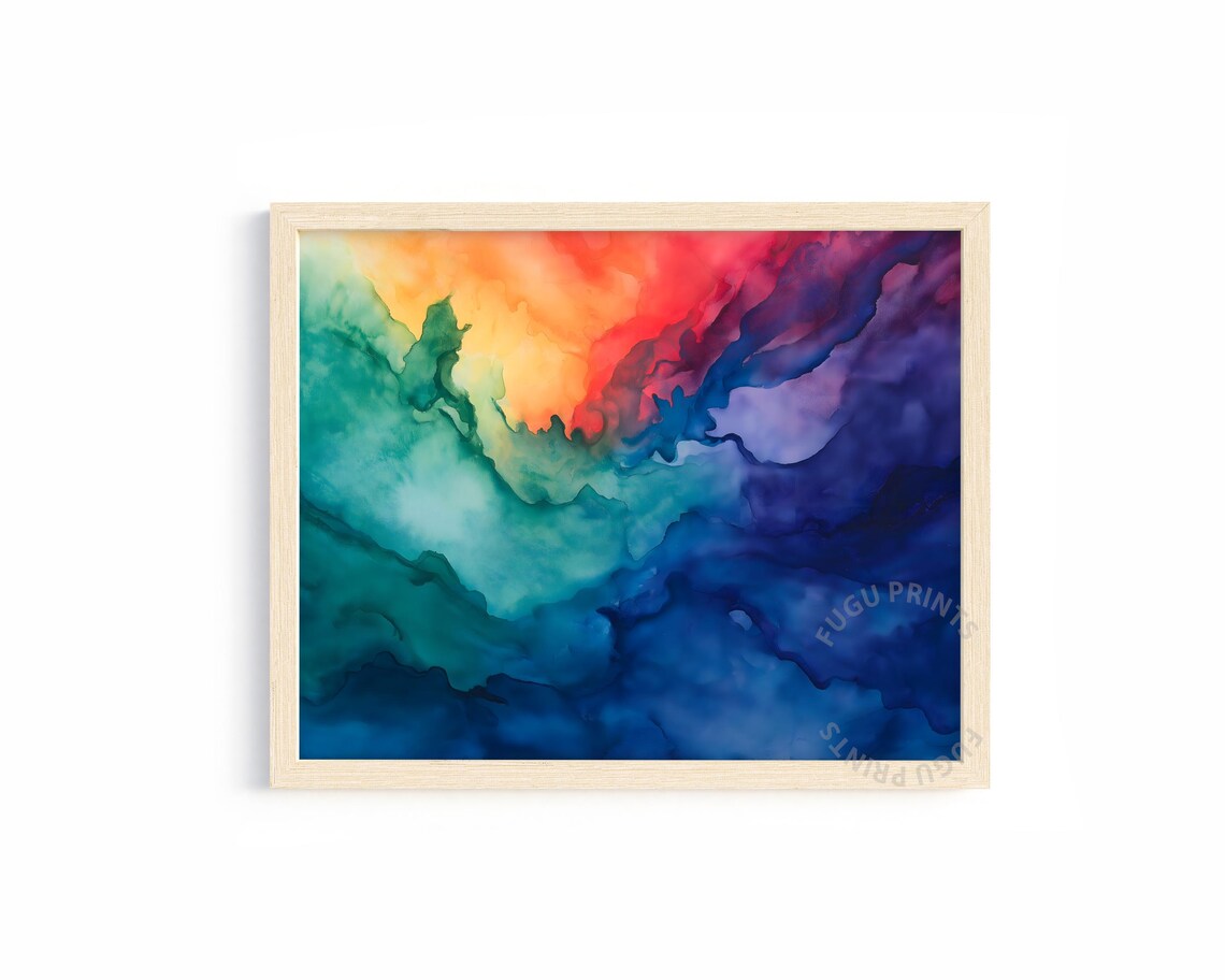 Abstract Ink Fluid Art, Modern Home Decor