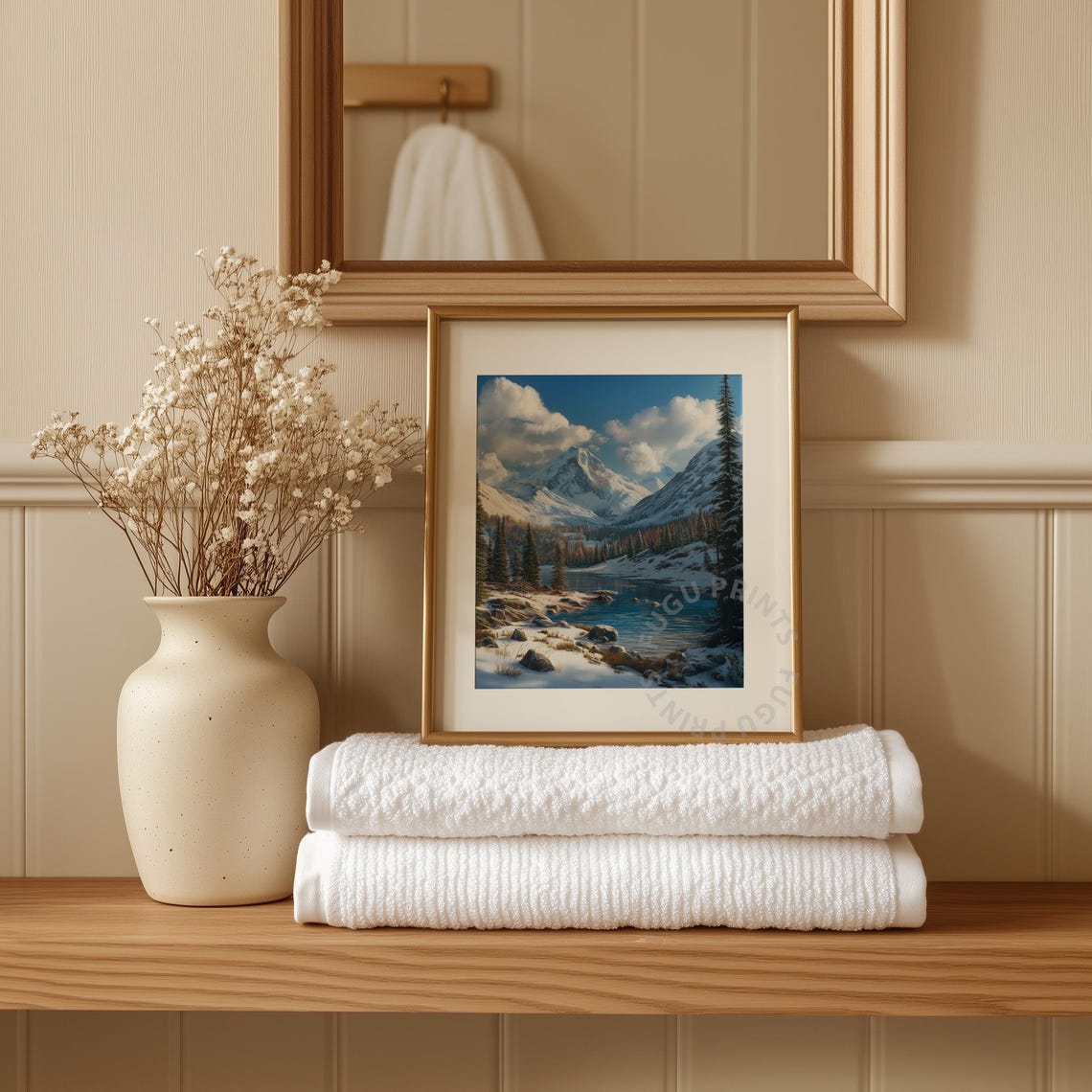 Winter Lake Mountain Wall Art Cabin Decor Landscape 237 - Image 3