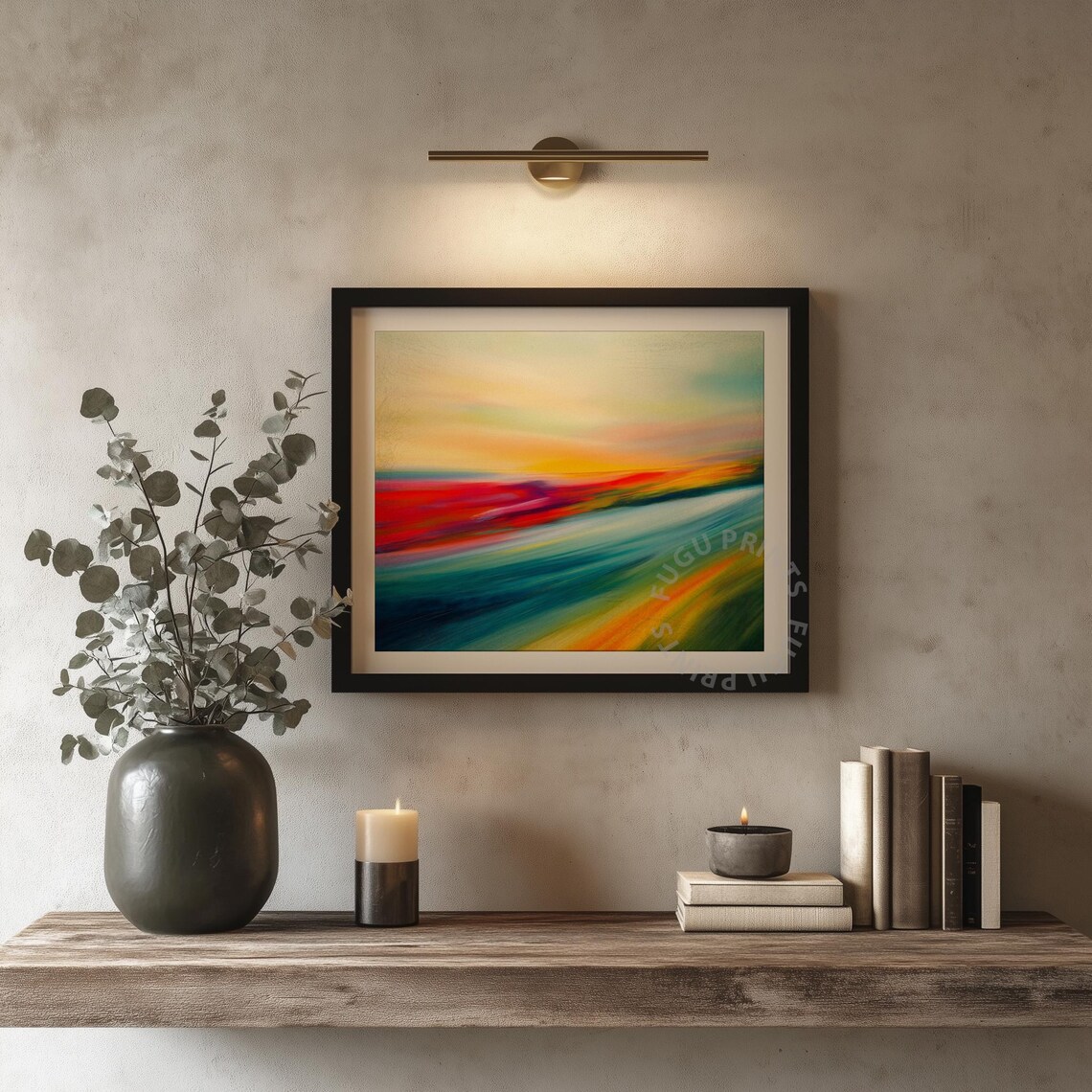 Abstract Landscape, Colorful Horizon Modern Wall Art - Image 4