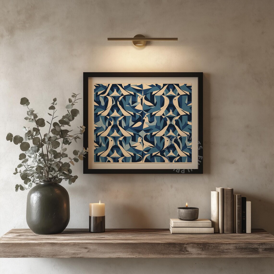 Seagull Geometric Bird Art Print, Coastal Wall Art - Image 4