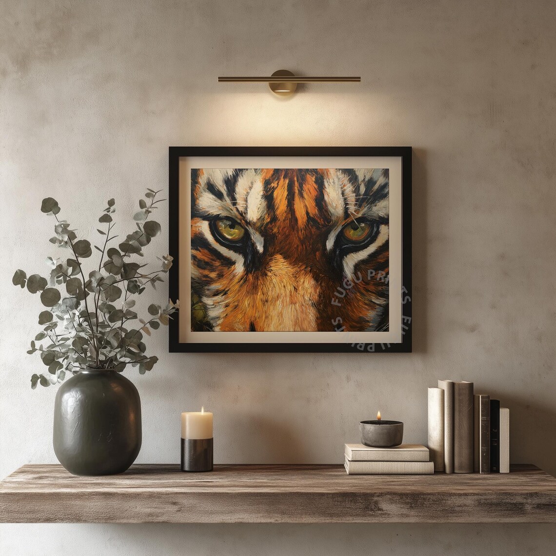 Tiger Eyes Impasto Wildlife Portrait, Art Print - Image 4