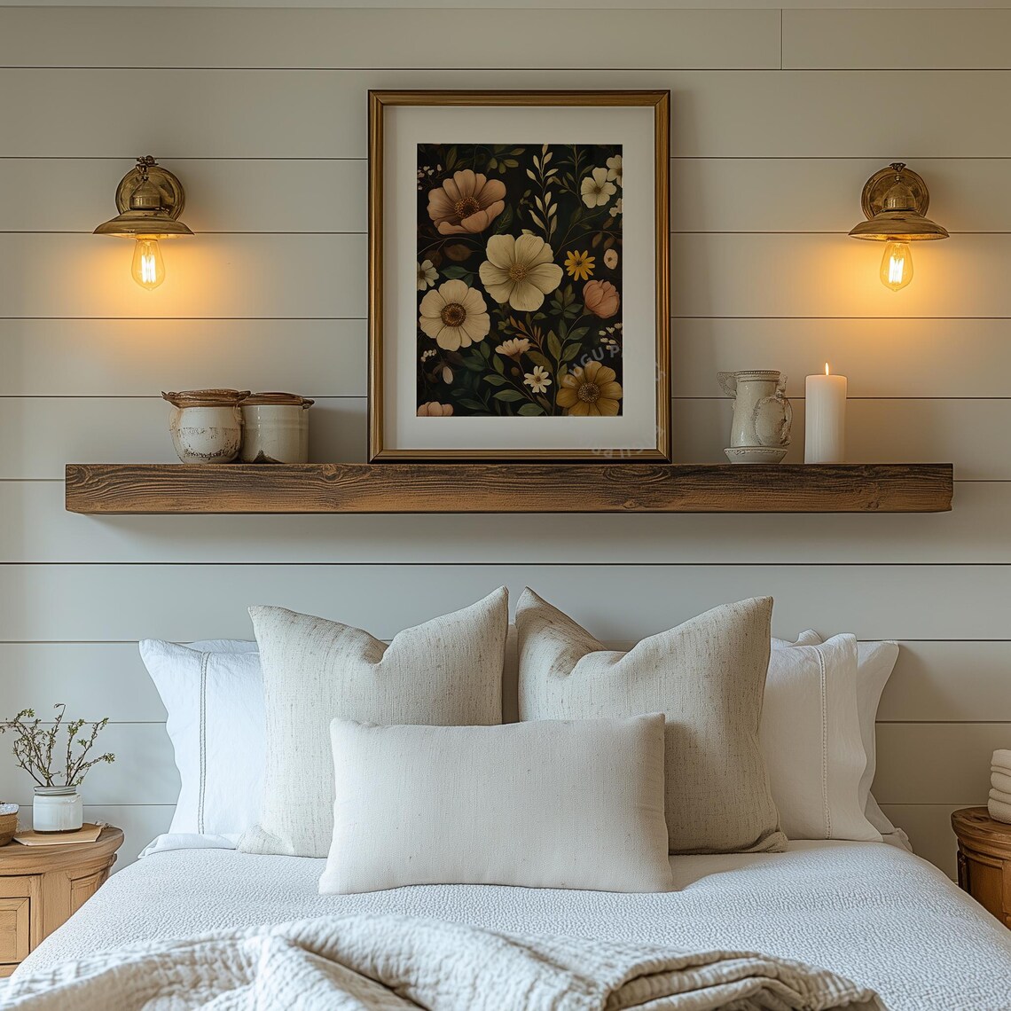 Dark Floral Print, Moody Botanical Wall Art - Image 2