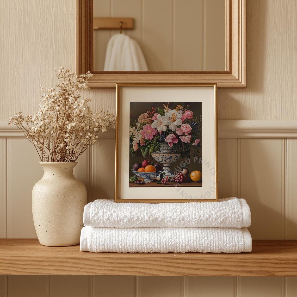 Floral Still Life, Dutch Masters Style Kitchen Art - Image 3