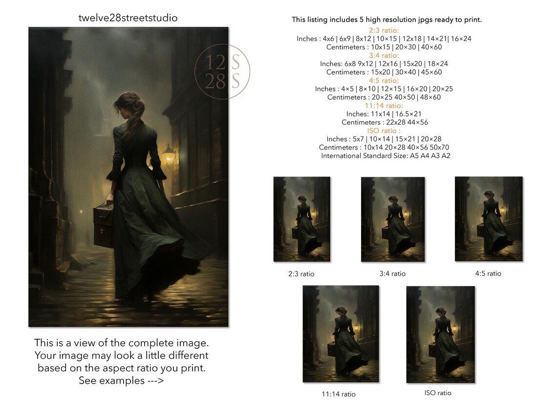 Traveling Woman, Dark Academia Victorian Art Print - Image 2