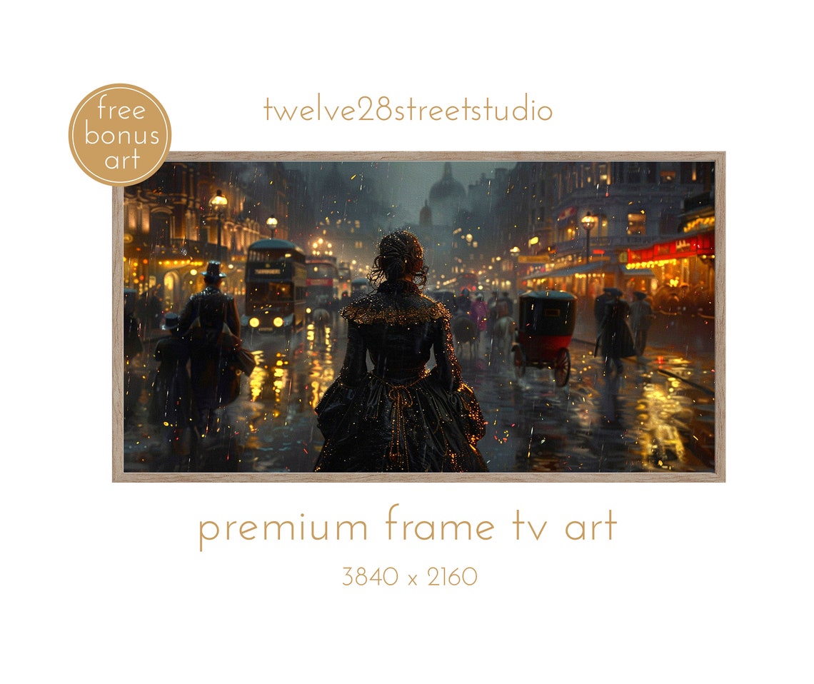 Moody Tv Art Vintage Dark Tv Art Dark Academia Tv Art Tv Art Traveling Woman Vintage Dark Tv Art Dark Tv Art
