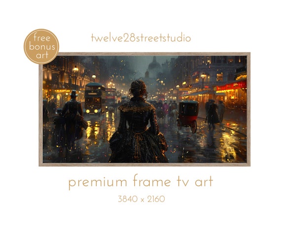 Moody Tv Art Vintage Dark Tv Art Dark Academia Tv Art Tv Art Traveling Woman Vintage Dark Tv Art Dark Tv Art