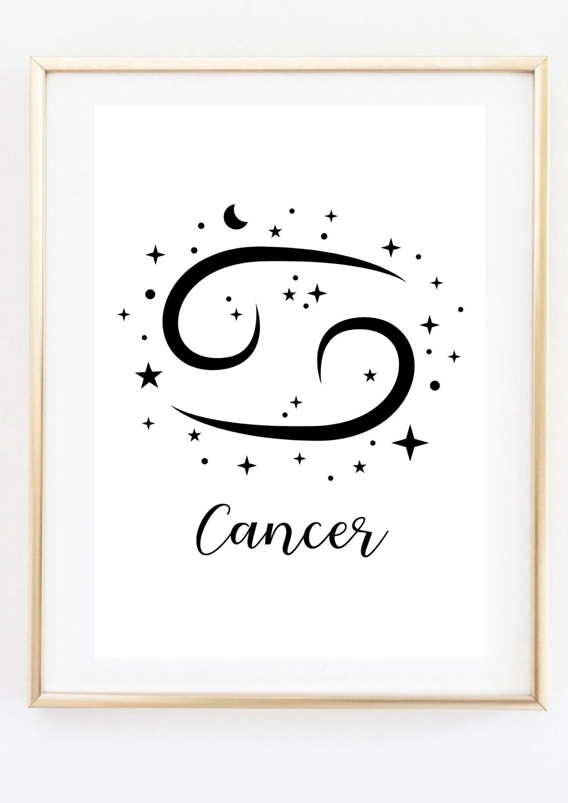Cancer Zodiac Symbol Starry Script Celestial Astrology Wall Decor Poster - Image 3