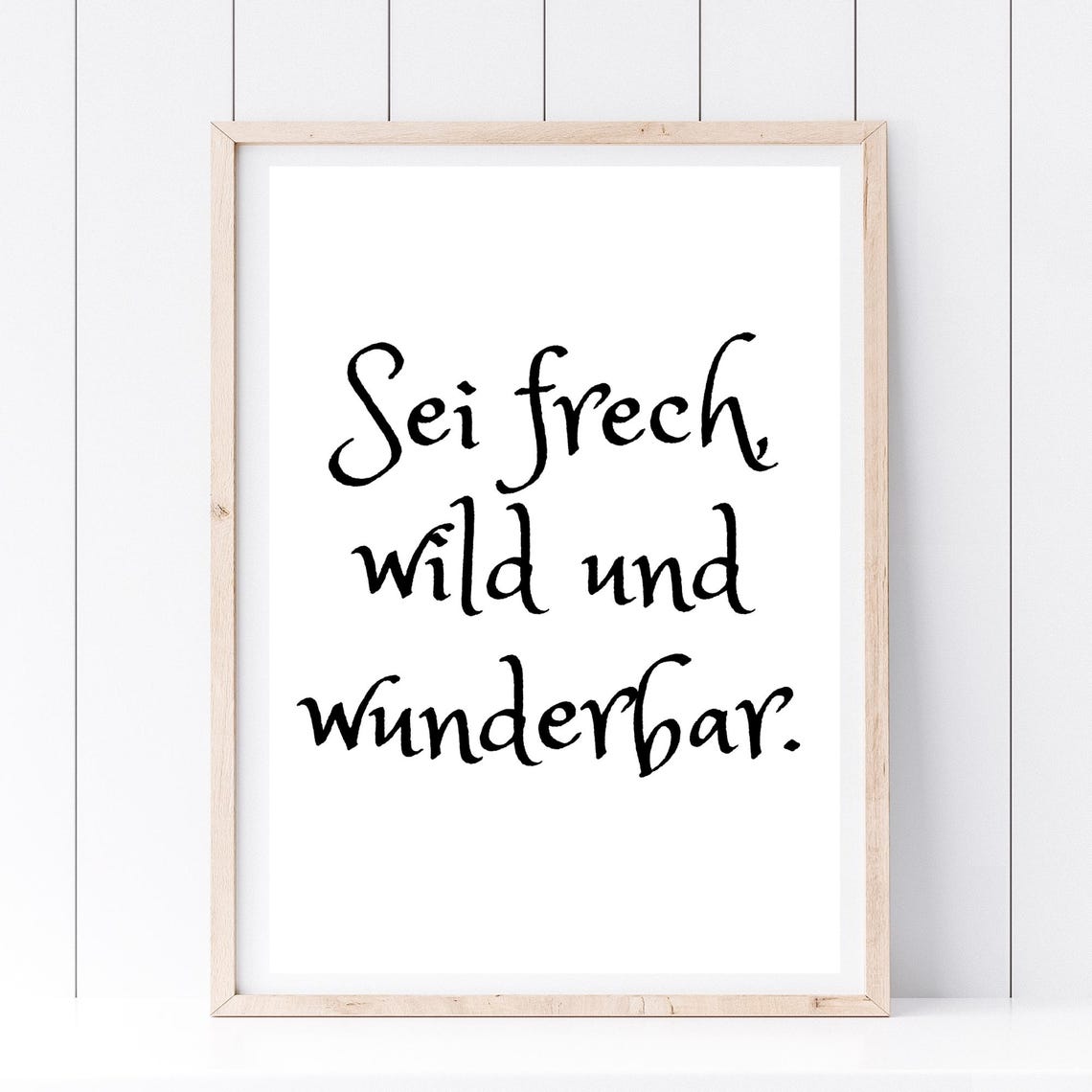 Be Bold Wild And Wonderful Script Typography German Quote Wall Art - Image 2