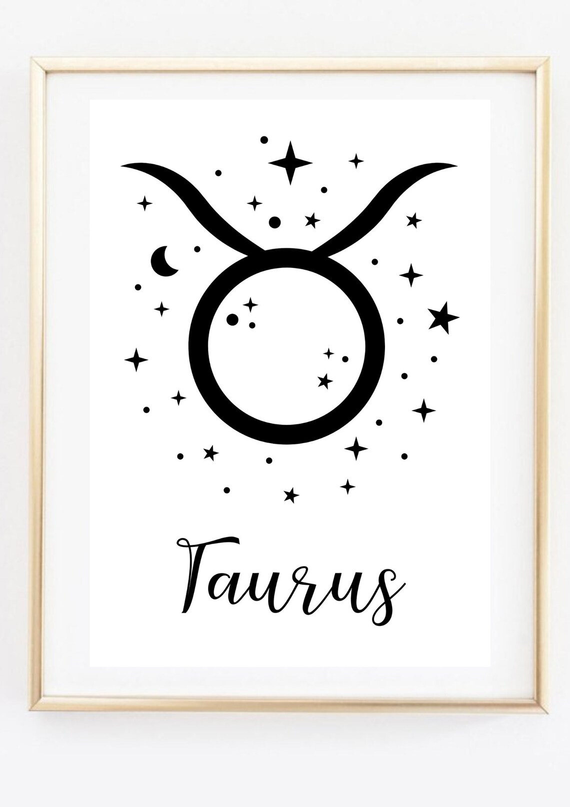 Taurus Zodiac Symbol Starry Script Celestial Astrology Wall Decor Poster - Image 3