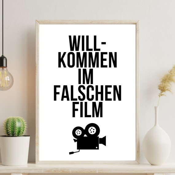 Welcome To The Wrong Film Funny Typography Movie Quote Wall Poster