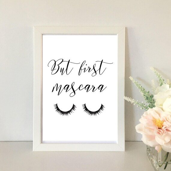 But First Mascara Script Eyelashes Beauty Salon Quote Wall Poster