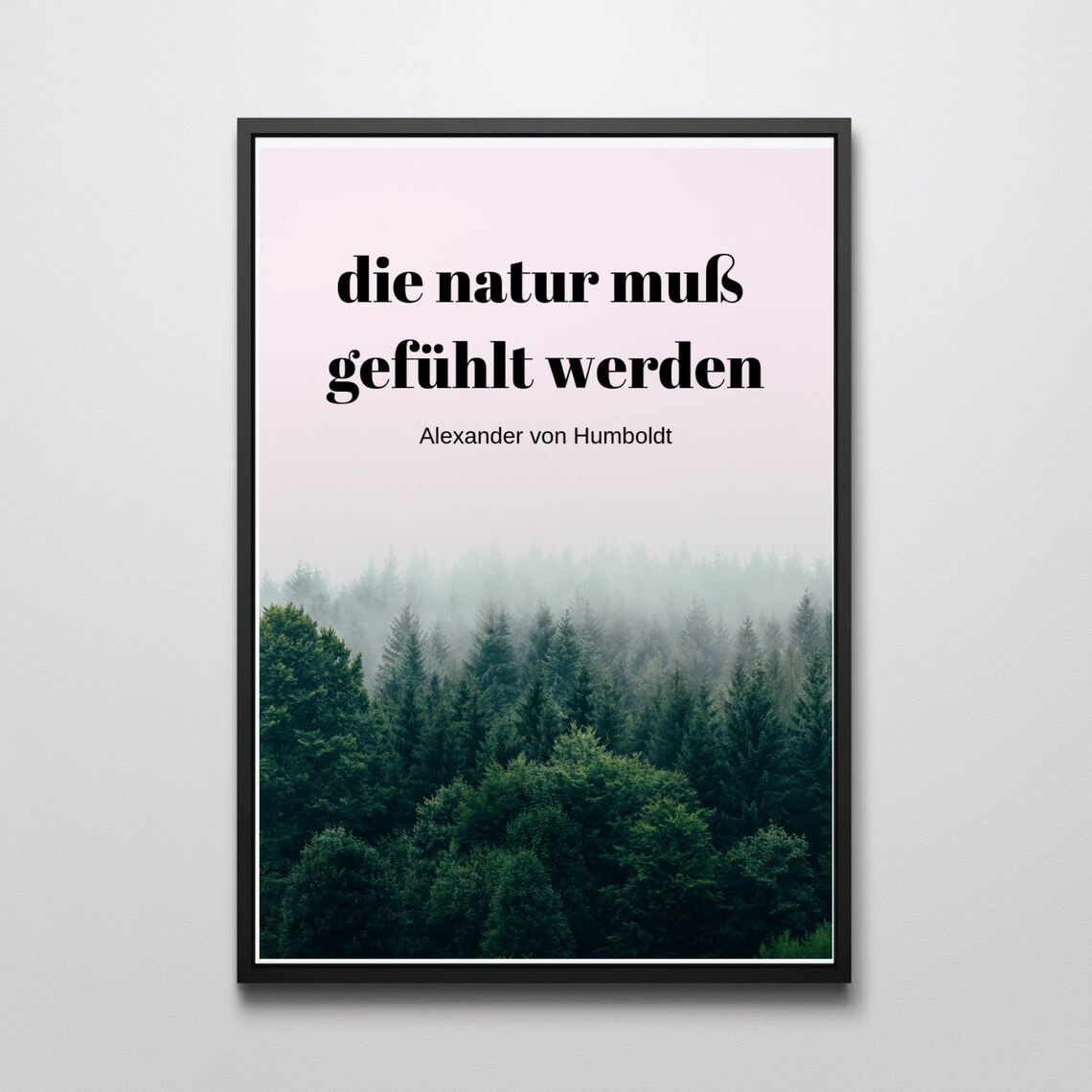 Nature Must Be Felt Humboldt Quote Misty Forest Photo Art Print - Image 2