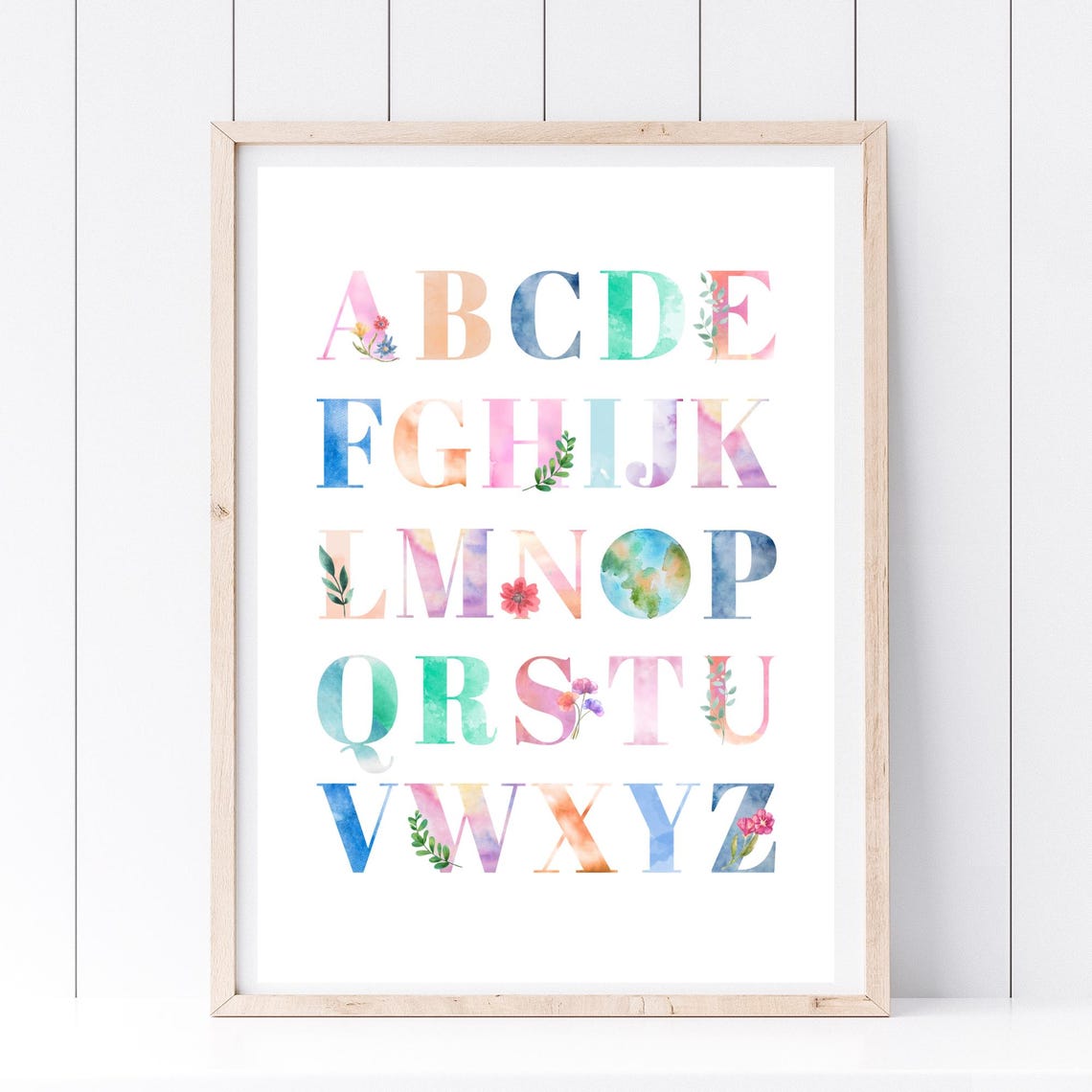 Din A4 Art Print Without Frame Letters Alphabet Watercolor Abc Primary School Kindergarten Print Poster Picture