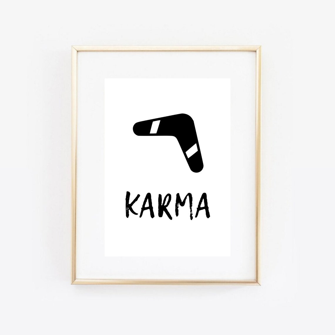 Din A4 Art Print Unframed Saying Karma Motivation Boomerang Typography Image Poster Gift - Image 2