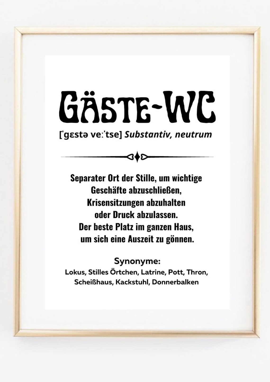 Guest Toilet Dictionary Definition Funny Bathroom Humor Wall Art - Image 3