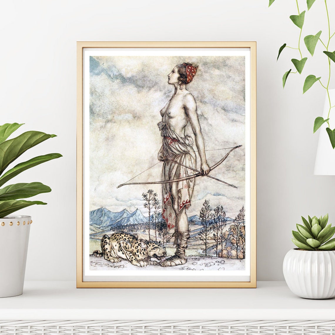 Arthur Rackham Diana Huntress Vintage Mythology Illustration Print - Image 2