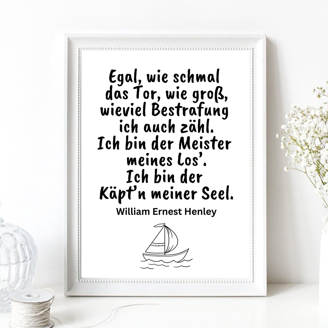 Din A4 Art Print Without Frame Poem By William Ernest Henley I Am The Master Of My Lot Captain Of My Soul Motivational Picture Poster - Image 2